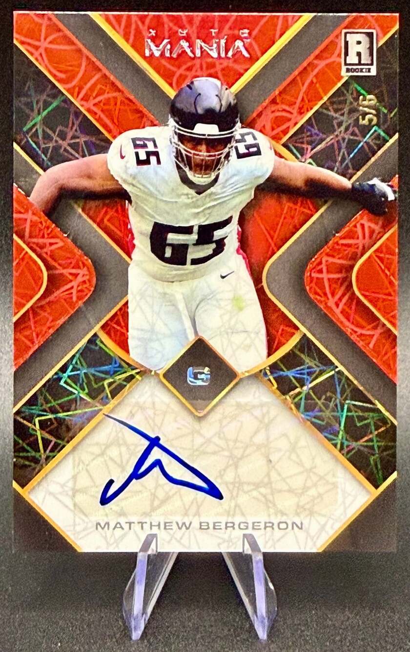 Matthew Bergeron Auto Numbered 5/6 Atlanta Falcons Football Card NFL Gem Mint